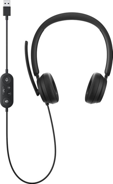 Modern USB Wired On-Ear Headset, Black - ONLINE ONLY