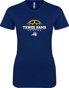 Texas Wesleyan Next Level Ladies SoftStyle Junior Fitted Tee Soccer Design - ONLINE ONLY