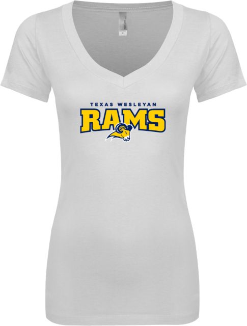 Texas Wesleyan Next Level Ladies Junior Fit Ideal V Tee Primary Mark - ONLINE ONLY